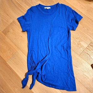Anthropologie Blue Tee with Side Tie